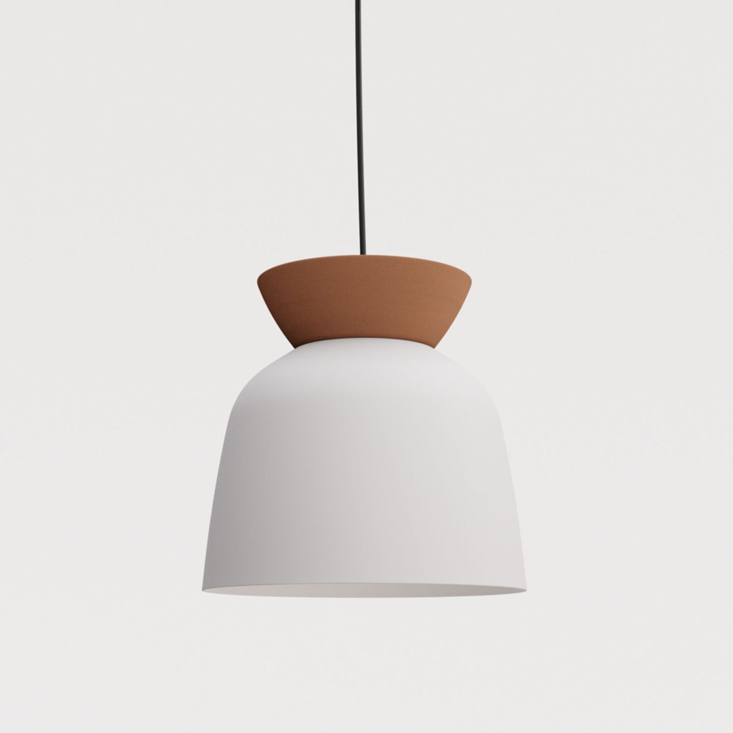 Hat Ceramic Deep 470 Pendant White & Terracotta